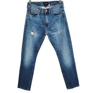 J. Crew 484 Slim Jeans Blue Med Wash Zipper Fly Distressed 5-Pockets Men's 31x30